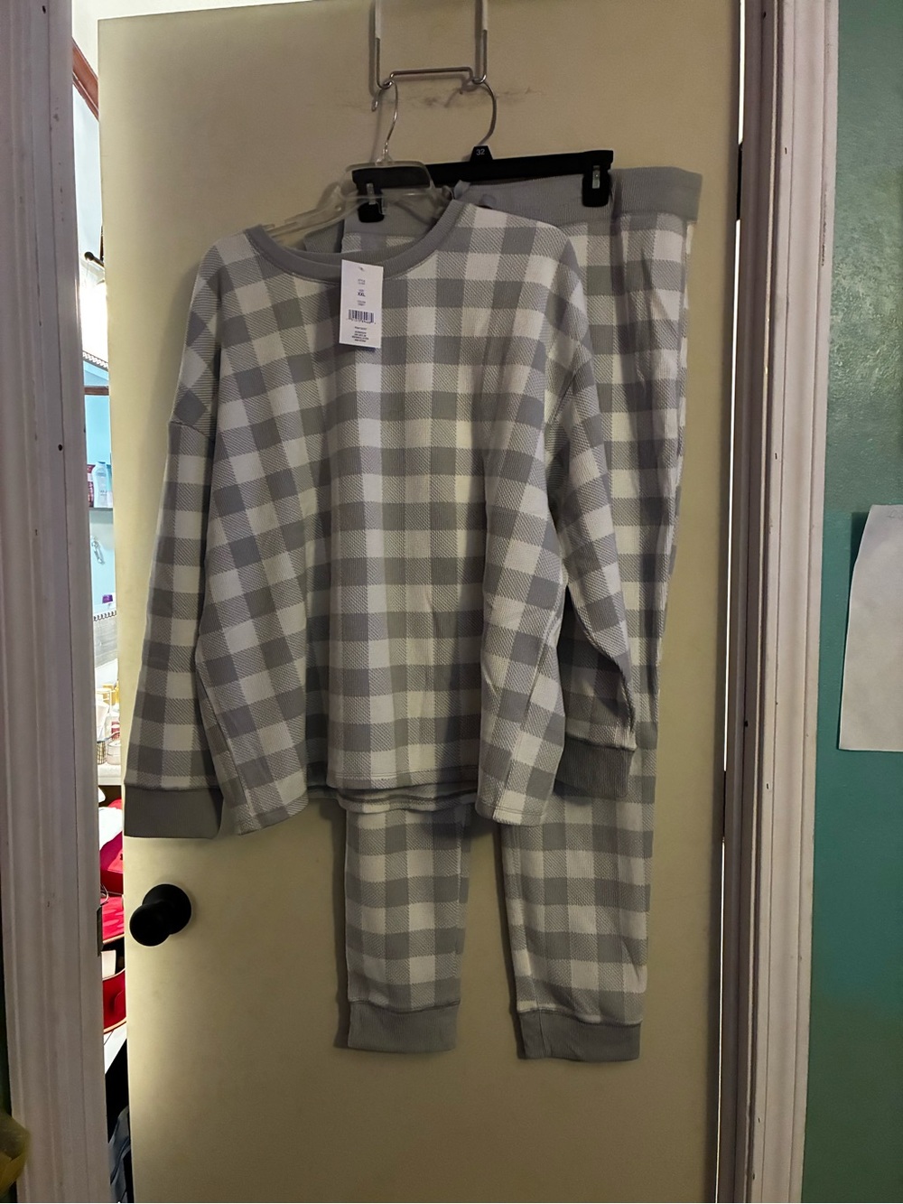 Loft Ladies Plaid Thermal Pajama Set - Long Sleeve Top & Pants XXL